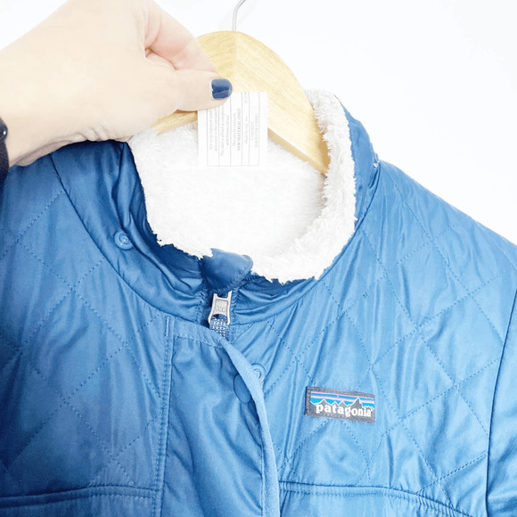 Patagonia Reversible Dream Song Jacket blue puffer plush fleece womens small xs - Picture 6 of 7